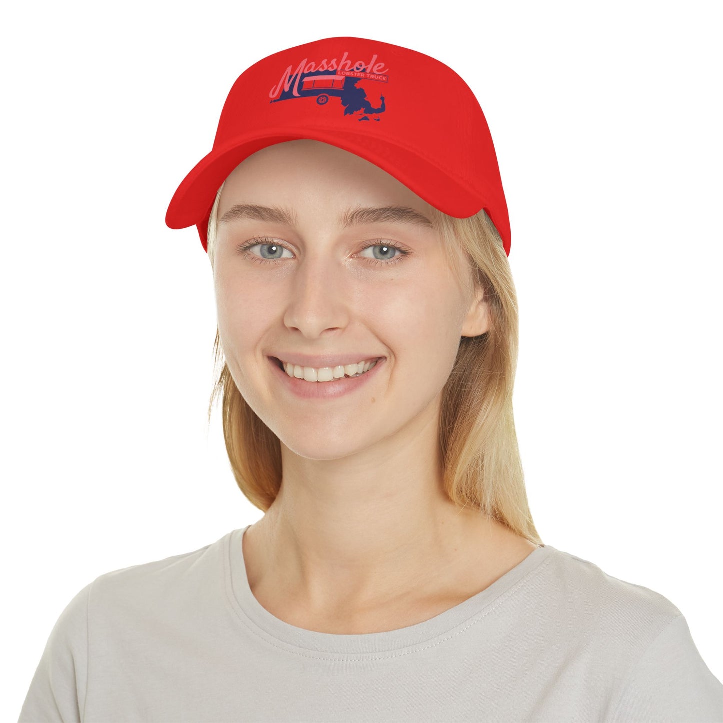 Masshole Low Profile Baseball Cap, Cap for Massachusetts Lovers, Red Cap, Gift for Dad, Baseball Hat, Summer Accessory