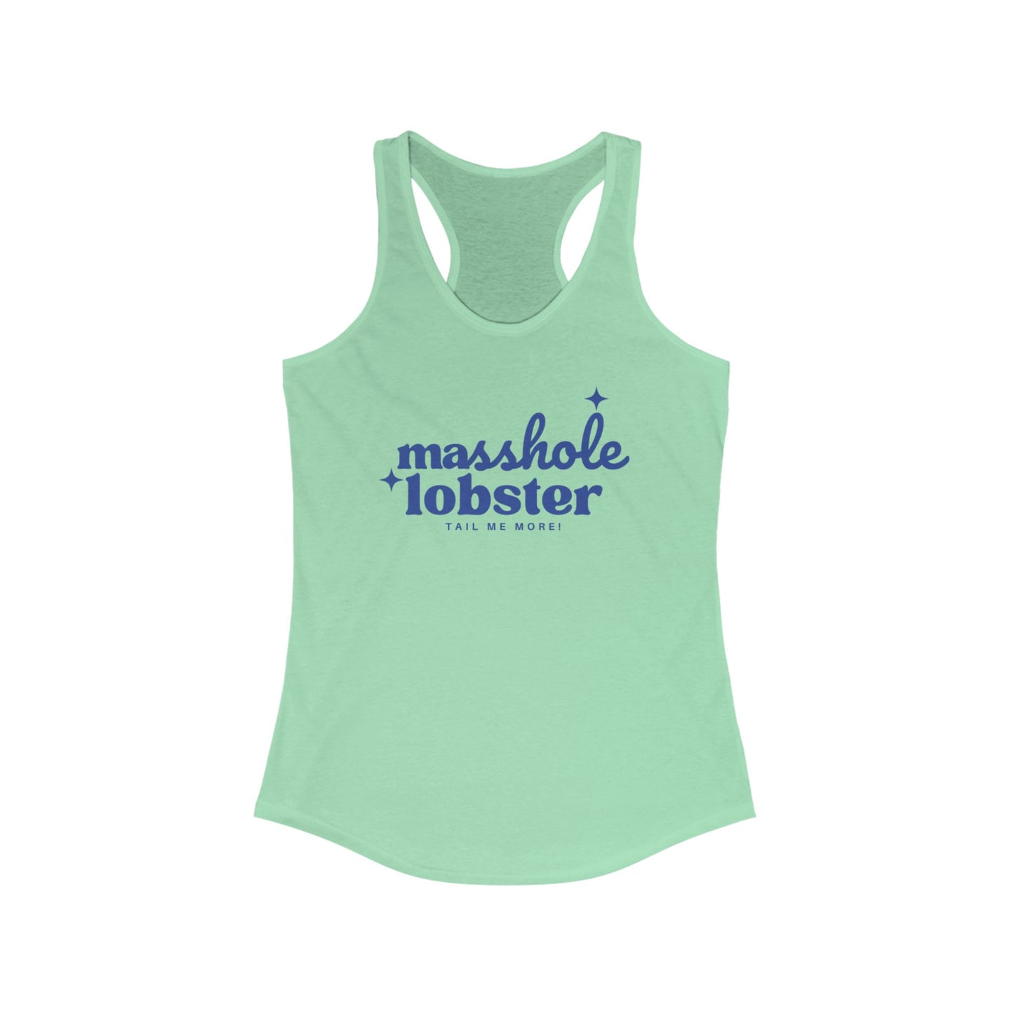 Masshole Lobster Racerback Tank, Fun Summer Shirt, Casual Beachwear, Gift for Lobster Lovers, Coastal Vibes Tank