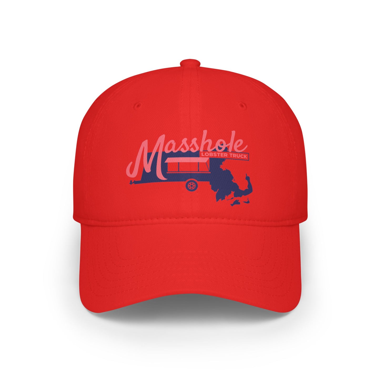 Masshole Low Profile Baseball Cap, Cap for Massachusetts Lovers, Red Cap, Gift for Dad, Baseball Hat, Summer Accessory